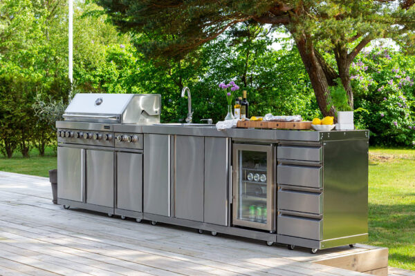 Utekök med grill Rostfri Oregon Myoutdoorkitchen Stainless Collection Kyl Vask Förvaring