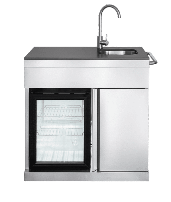 Pure - Modul med kylskåp, diskbänk och förvaringsskåp - Rostfri