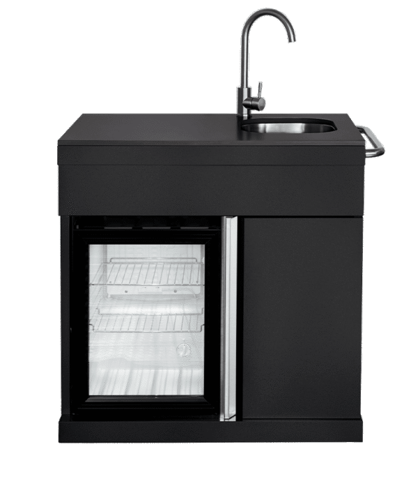 Pure - Modul med kylskåp, diskbänk och förvaringsskåp - Svart