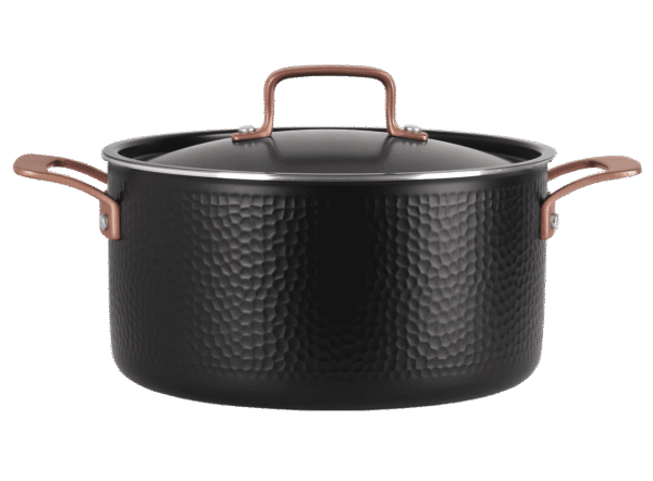 Gryta med lock 24 cm / 5,65 liter - Svart