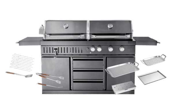 Black Collection - Fristående Gasol- och Kolgrill - Inkl. tillbehörspaket