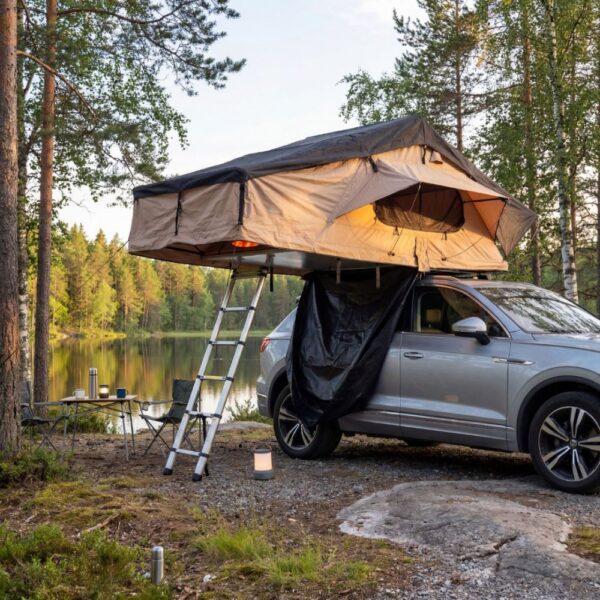 Taktält Softshell 240x140 cm | Vattentätt 10 000 mm | Madrass & stege ingår | Trekkrunner