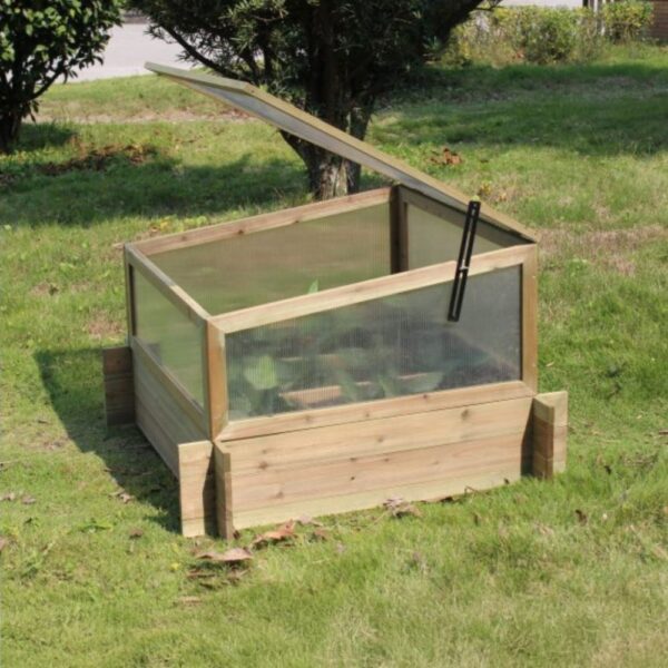 Mini växthuslåda 98×98×62,5 cm | För förodling & odling utomhus | Trä