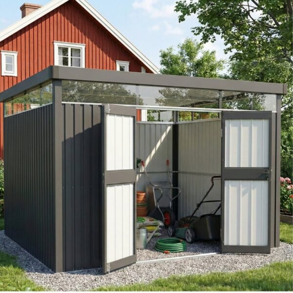 Förråd & redskapsbod 7,8 m² | Dubbla dörrar | Stål | 3x2,6 m