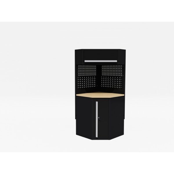 Garageförvaring hörnmodul 850x2025 mm | Svart & grå