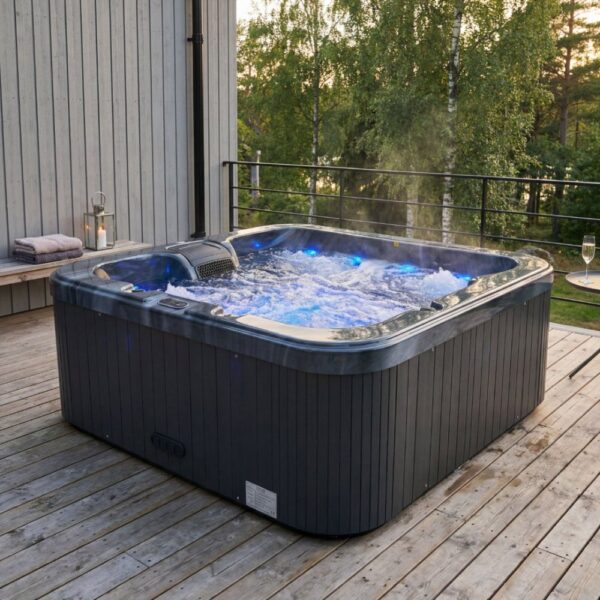 Spabad Zeus Blackline | 190x190cm | 4-6 personer | Balboa® & Lucite®