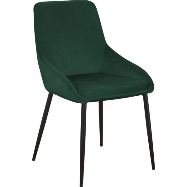 Theo Stol  Mörkgrön sammet med svarta metallben | Modern komfort & design